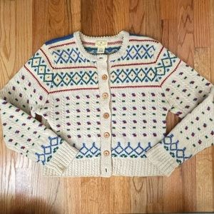 100% vintage wool button up cardigan sweater